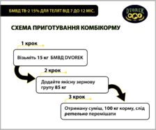 БМВД Dvorek ТВ-2 15% для телят від 7 до 12 міс. – 25 кг