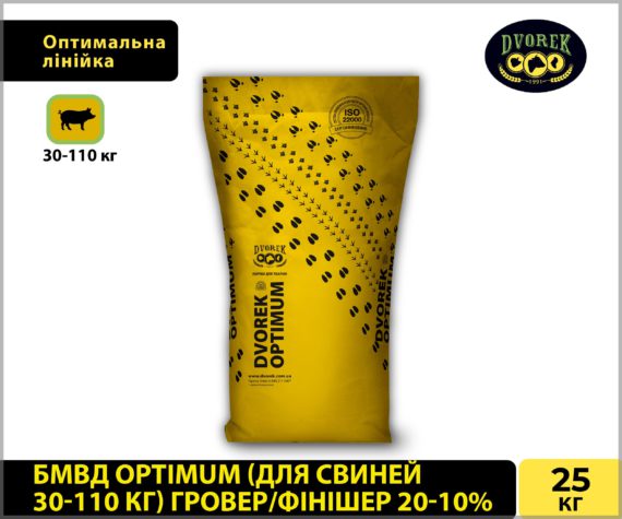 БМВД Dvorek Optimum (для свиней 30-110 кг) гровер/фінішер 20-10 % - 25 кг