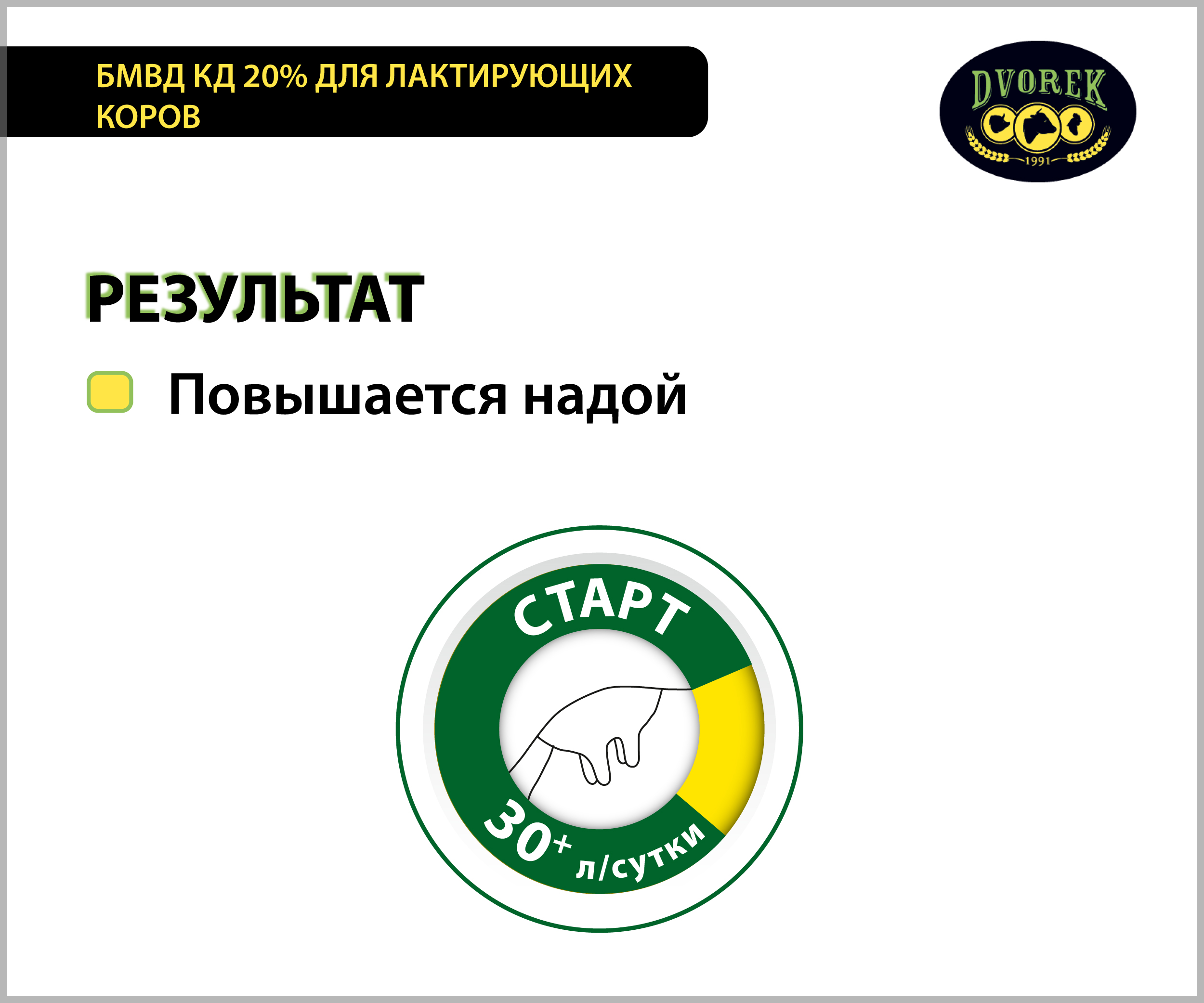 БМВД Dvorek 20% КД для лактирующих коров - 25 кг