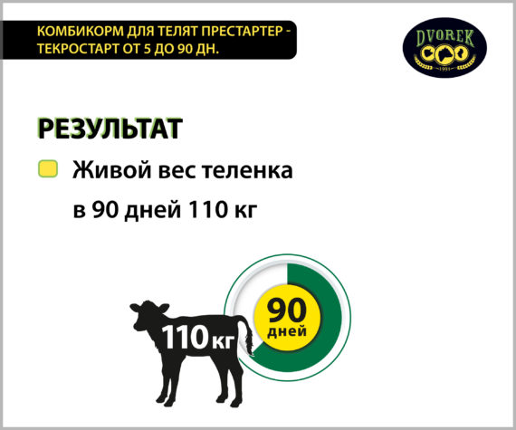 Комбикорм Dvorek для телят престартер-текростарт – от 5 до 90 дней.
