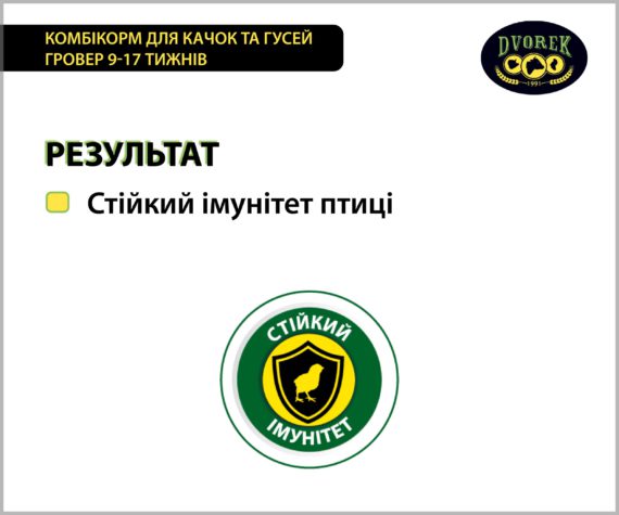 Комбікорм для качок та гусей ГРОВЕР 9-17 тижнів - 10 кг