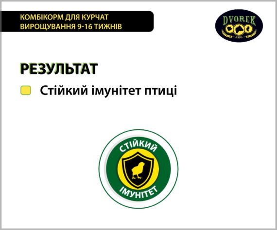 Комбікорм для курчат ВИРОЩУВАННЯ 9-16 тижнів -10 кг